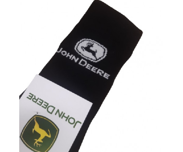 Čierne bavlnené ponožky s bielym logom John Deere