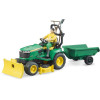 Model John Deere traktorová kosačka X949 s figurkou a príslušenstvom.