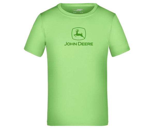 Detské športové tričko John Deere v krikľavozelenej farbe