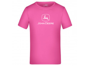 Detské športové tričko John Deere v ružovej farbe