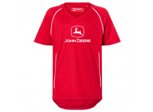 Detský športový dres John Deere v červeno-bielej farbe